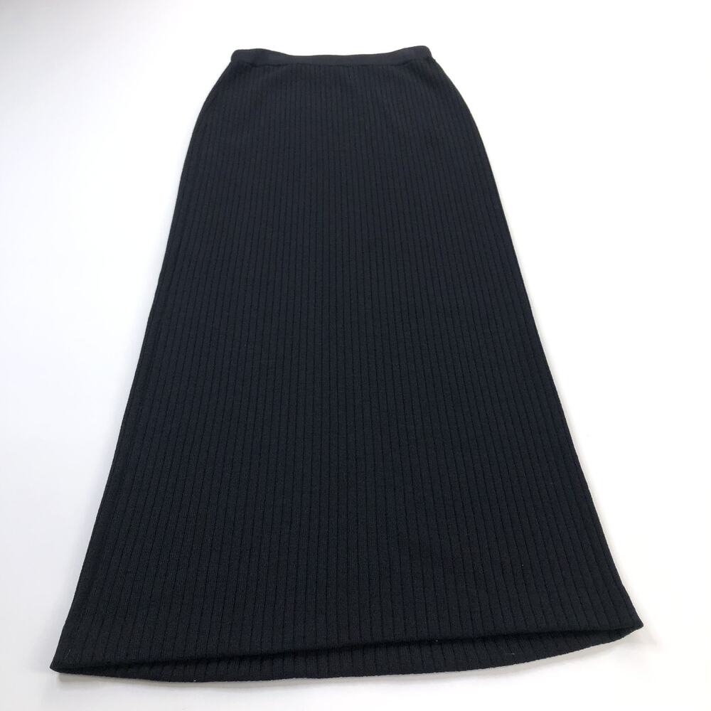 St. John Collection Marie Gray Santana P (Fits 25In) Wool Blend Maxi Skirt Black